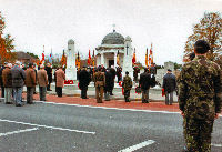 The memorial service in progress